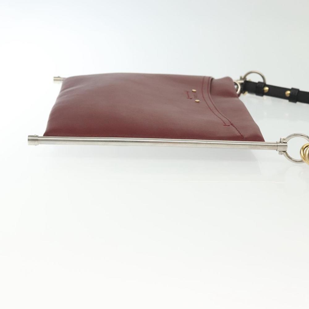 Chloe Shoulder Bag Leather 2way Bordeaux Gold Silver Auth bs29200 - Picture 3 of 16